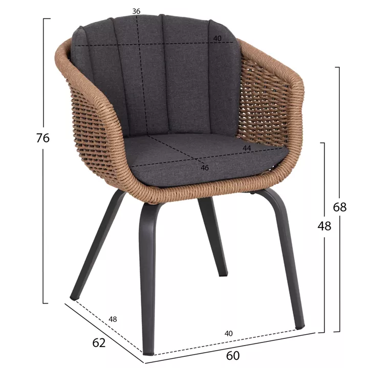 OUTDOOR DINING SET 7PCS VICTUS HM10862.01 GREY ALUMINUM-SINTERED STONE-OLEFIN--WICKER