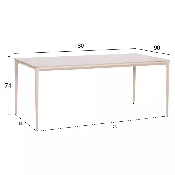 OUTDOOR DINING SET 7PCS VICTUS HM10862.02 BEIGE ALUM. & OLEFIN-WHITE SINTERED STONE--WICKER