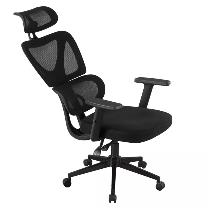 OFFICE CHAIR NOVAR HM1218.01 BLACK MESH--PP BASE 51x49x121-129Hcm.