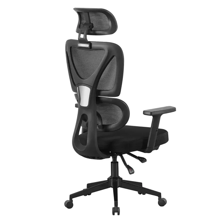 OFFICE CHAIR NOVAR HM1218.01 BLACK MESH--PP BASE 51x49x121-129Hcm.