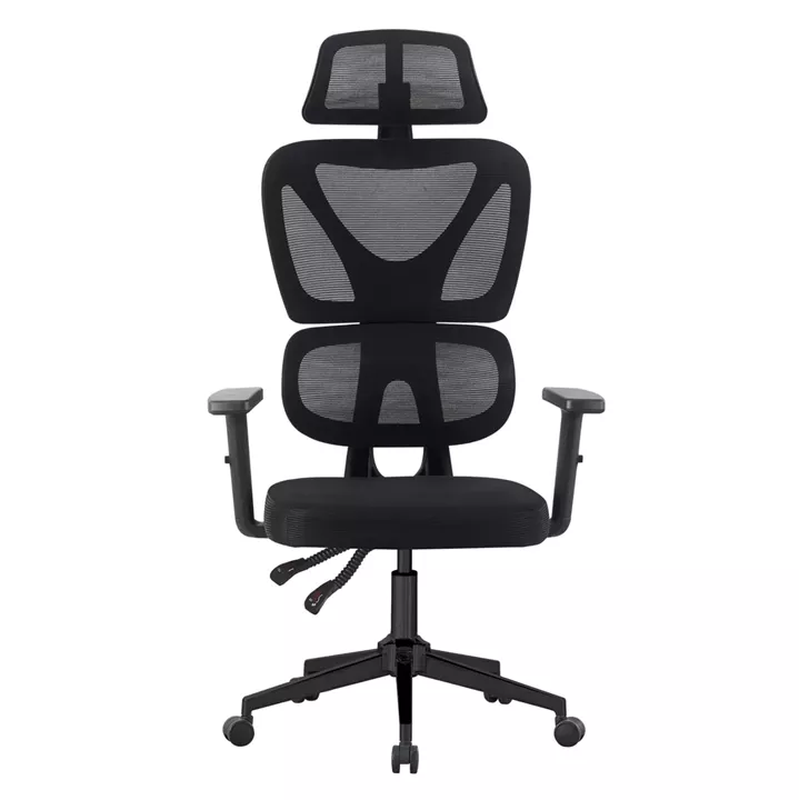 OFFICE CHAIR NOVAR HM1218.01 BLACK MESH--PP BASE 51x49x121-129Hcm.