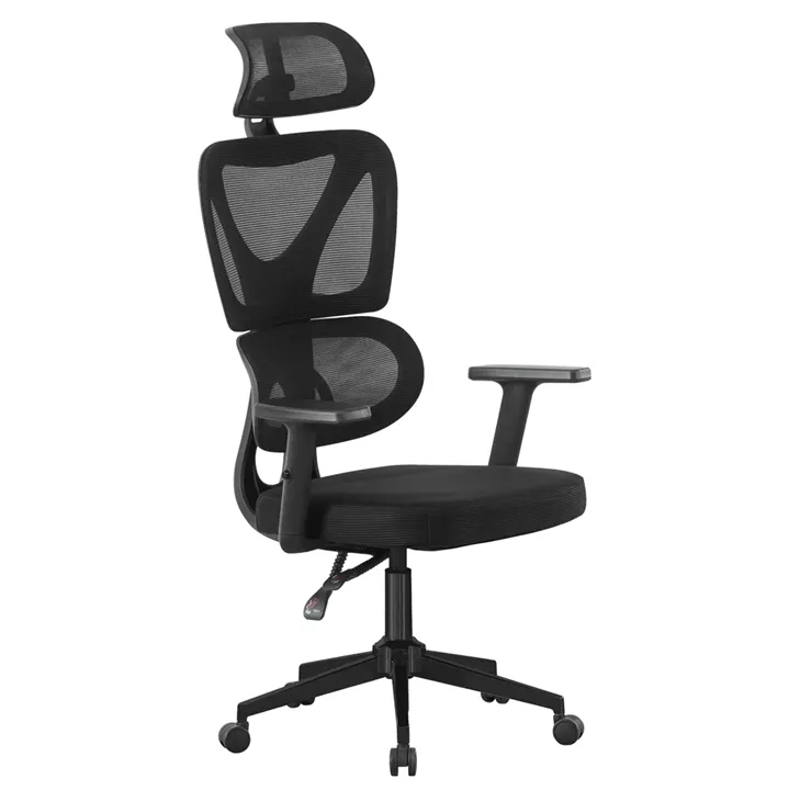 OFFICE CHAIR NOVAR HM1218.01 BLACK MESH--PP BASE 51x49x121-129Hcm.