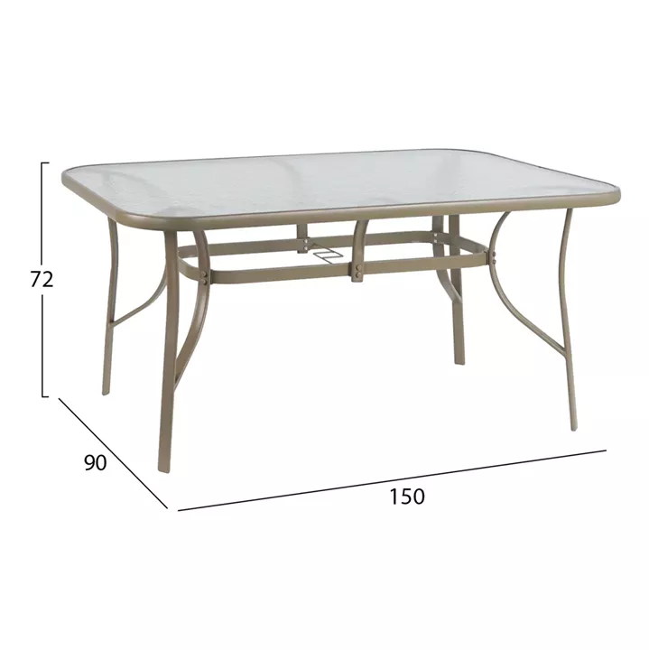 OUTDOOR 5PCS DINING SET LEON HM10882.14 TABLE & 4 ARMCHAIRS--CHAMPAGNE COLOR