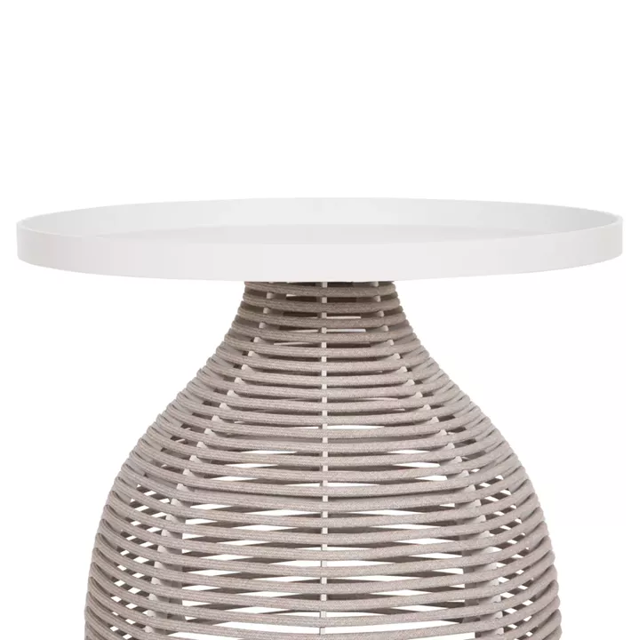 OUTDOOR 3PCS SET DRISCOLL HM10907.02 COFEE TABLE & 2 ARMCHAIRS--ALUMINUM IN CREAM WHITE