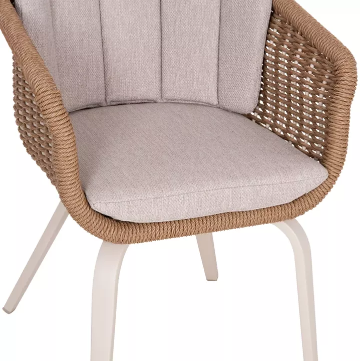 OUTDOOR DINING SET 9PCS VICTUS HM10864.02 BEIGE ALUM. & OLEFIN-WHITE SINTERED STONE--WICKER