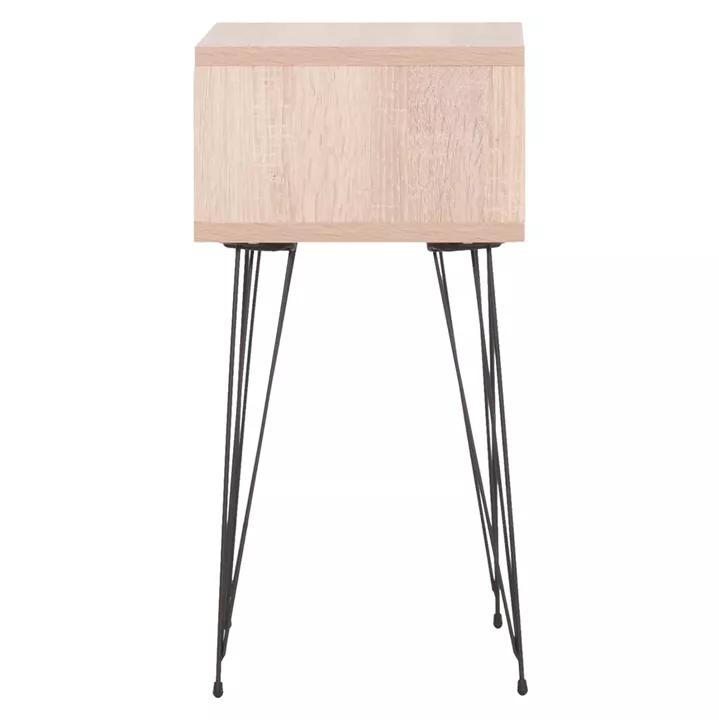 BEDSIDE STAND TODD HM18184.03 MELAMINE IN SONAMA COLOR-METAL LEGS IN BLACK 46x30x59Hcm.