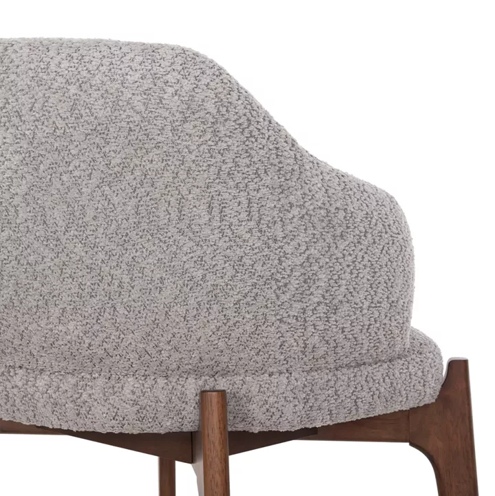 DINING SET 7PCS ABAI HM21338.02 TABLE MADE OF MDF--CHAIRS WITH BOUCLE FABRIC
