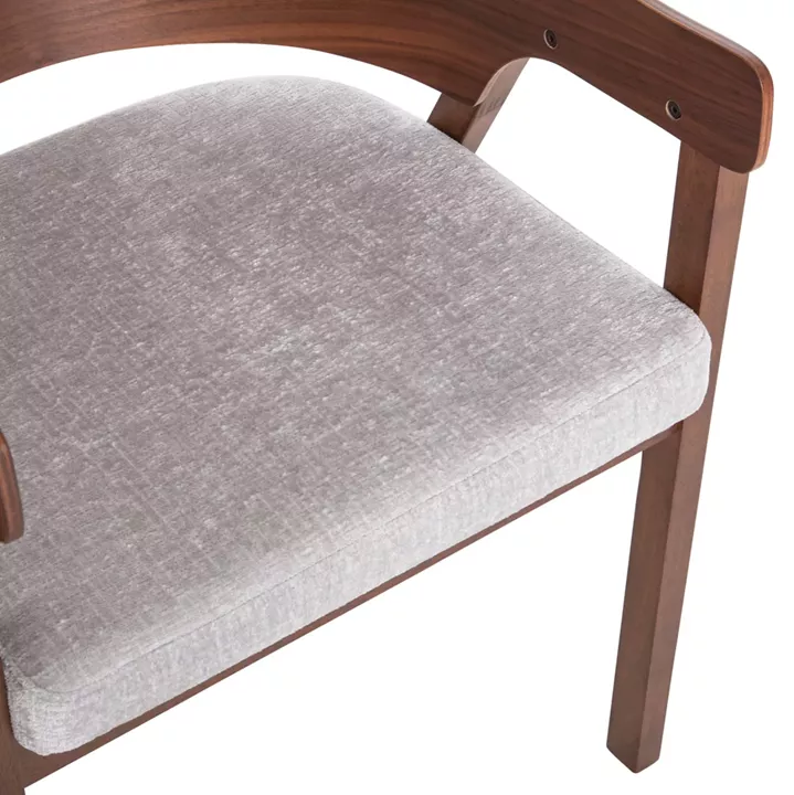 DINING SET 5PCS RINER HM21340 SQUARE TABLE MADE OF MDF--CHAIRS MADE OF RUBBERWOOD & FABRIC