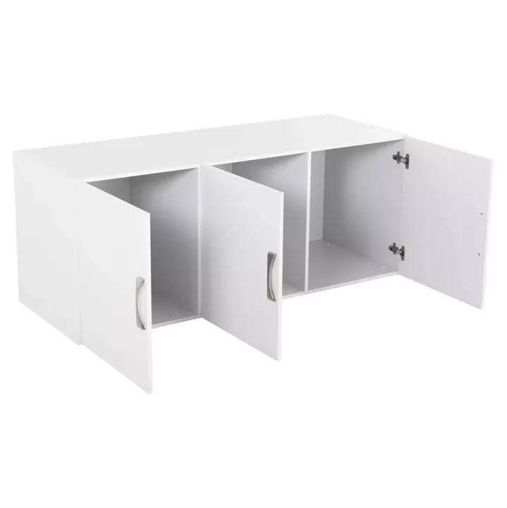 BEDROOM SET 6PCS CARLY HM10884.05 MELAMINE IN WHITE--GREY FABRIC