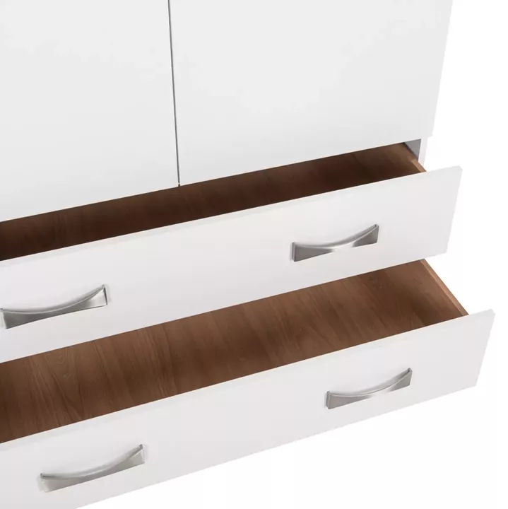 BEDROOM SET 6PCS CARLY HM10884.05 MELAMINE IN WHITE--GREY FABRIC
