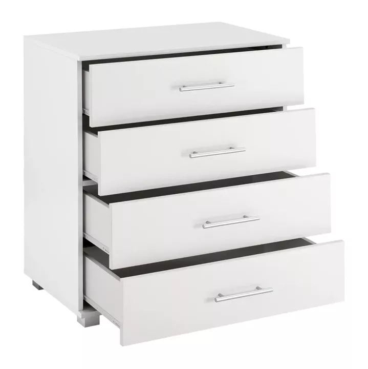 BEDROOM SET 6PCS CARLY HM10884.05 MELAMINE IN WHITE--GREY FABRIC