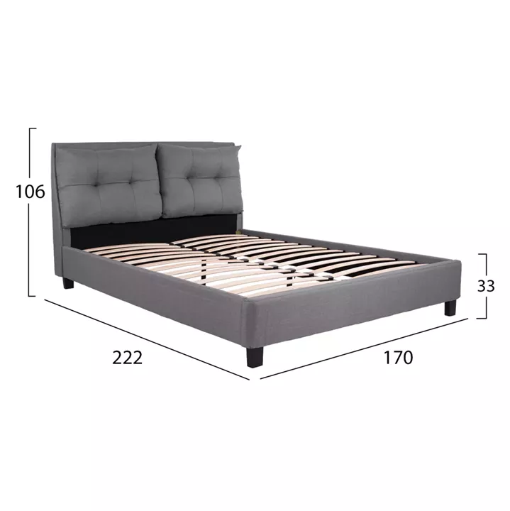BEDROOM SET 6PCS CARLY HM10884.05 MELAMINE IN WHITE--GREY FABRIC
