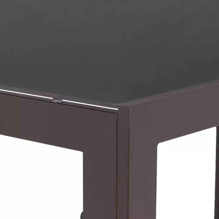 OUTDOOR DINING SET 7PCS LEON HM10856.02 TABLE & 6 CHAIRS--METAL & TEXTILENE IN BROWN