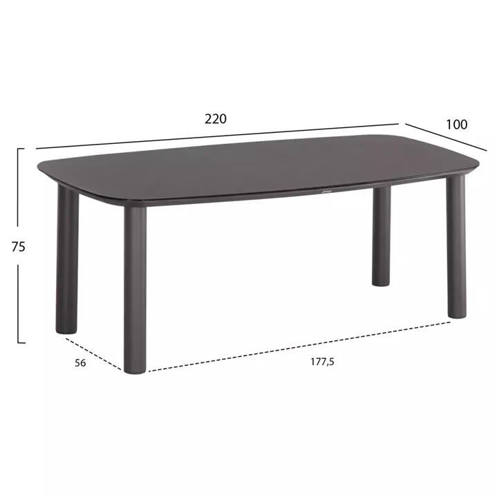 OUTDOOR DINING SET 7PCS DOSUN HM10910.01 ALUMINUM-ROPE-OLEFIN CUSHION COVERS---GREY