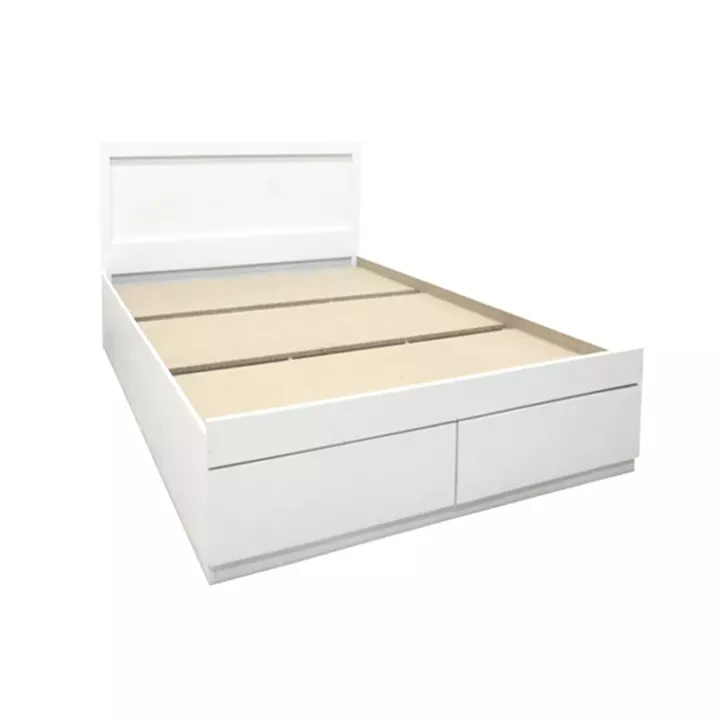 Κρεβάτι με στρώμα και συρτάρι Olympus-Perfecto pakoworld λευκό 120x200εκ