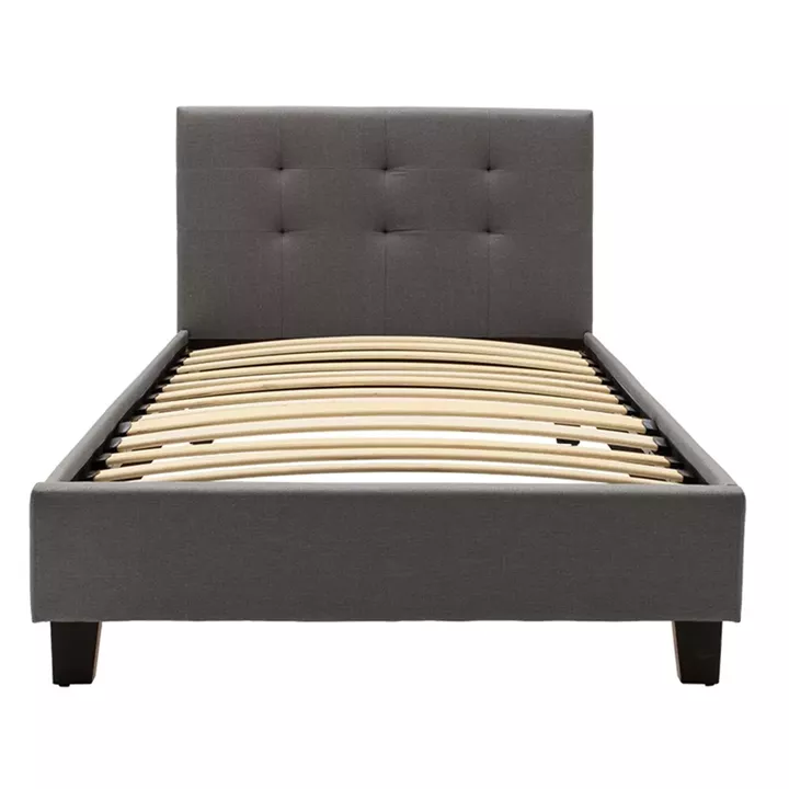 Bed with mattress Mago-Perfecto pakoworld fabric anthracite 100x200cm