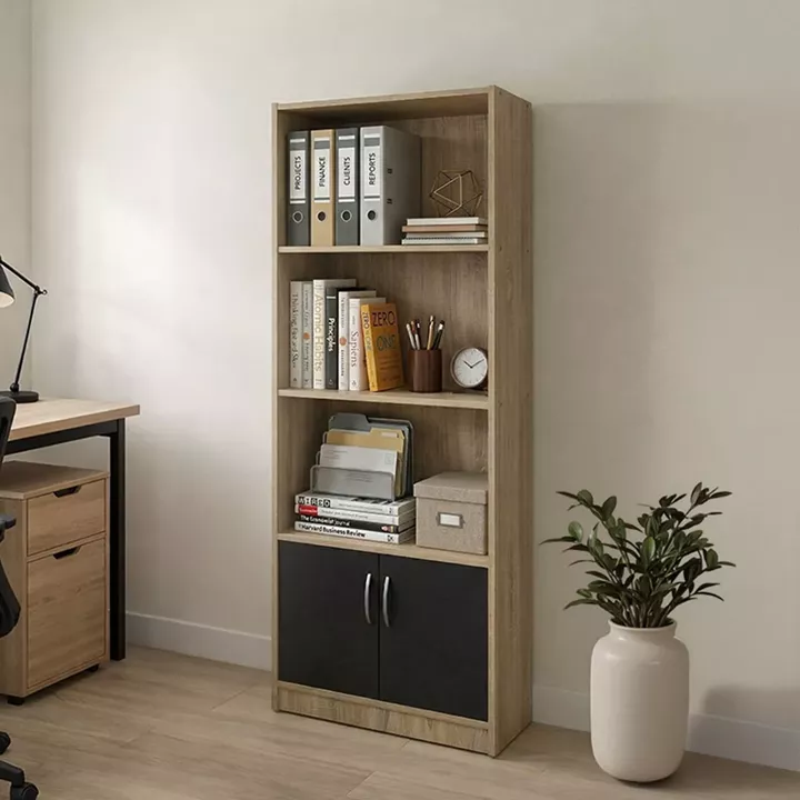 Tekaro pakoworld bookcase sonoma-anthracite 60x29x166cm