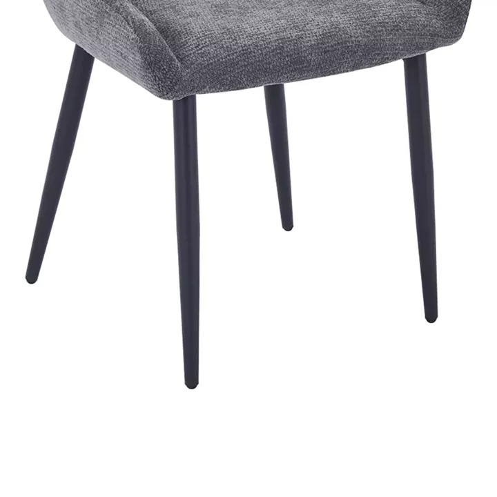 Larissia pakoworld chair anthracite fabric-black metal leg 53x59x89cm