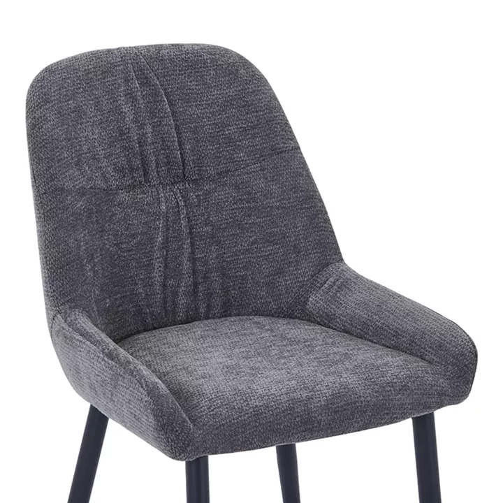 Larissia pakoworld chair anthracite fabric-black metal leg 53x59x89cm