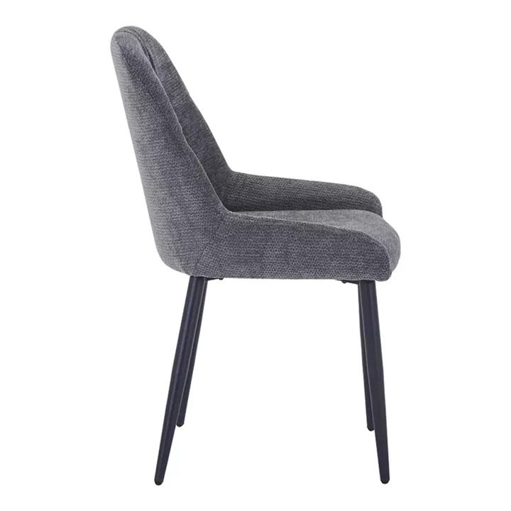 Larissia pakoworld chair anthracite fabric-black metal leg 53x59x89cm