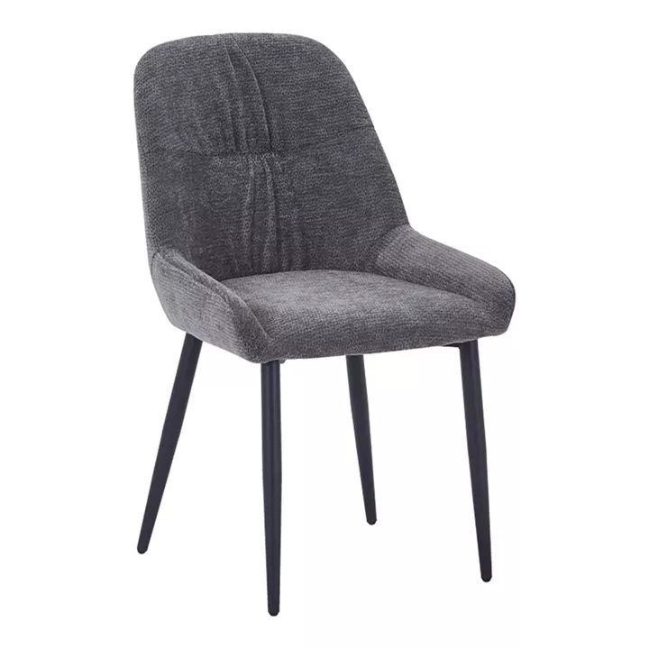 Larissia pakoworld chair anthracite fabric-black metal leg 53x59x89cm
