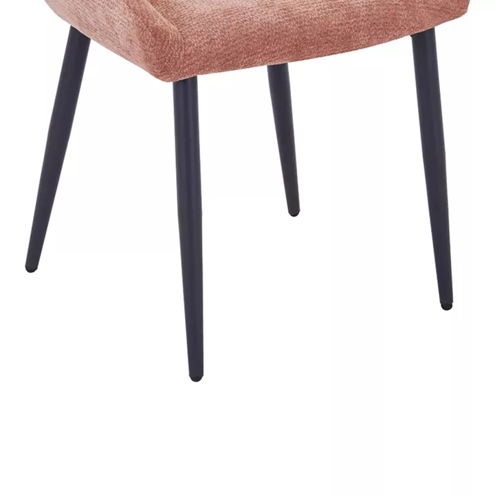 Larissia pakoworld chair dusty rose fabric-black metal leg 53x59x89cm