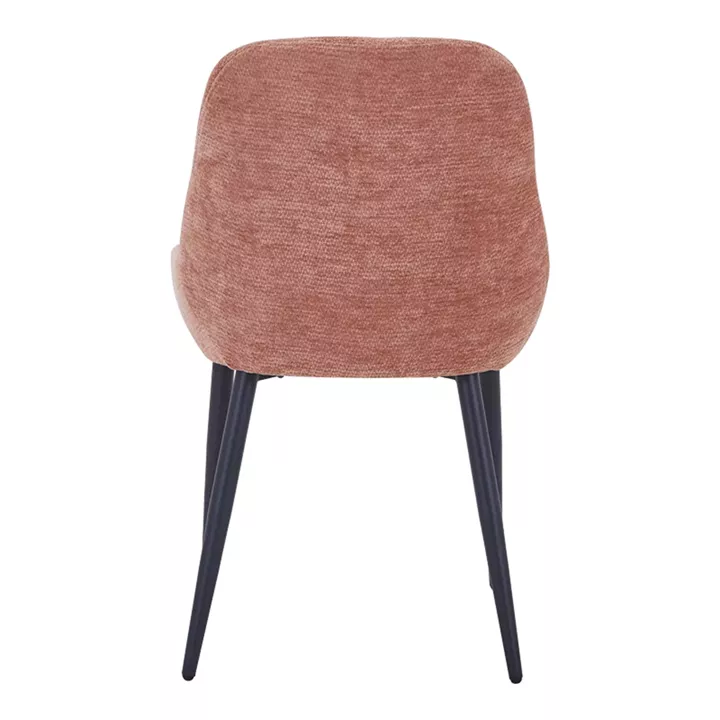 Larissia pakoworld chair dusty rose fabric-black metal leg 53x59x89cm