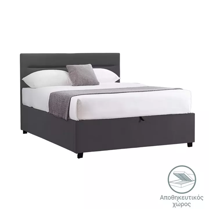 Bed with mattress and storage space Molito-Perfecto pakoworld velvet anthracite 120x200cm