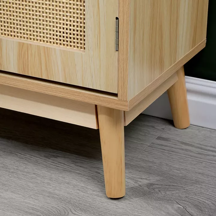 Buffet Scandy pakoworld pine wood-rattan in natural color 60x30x80cm