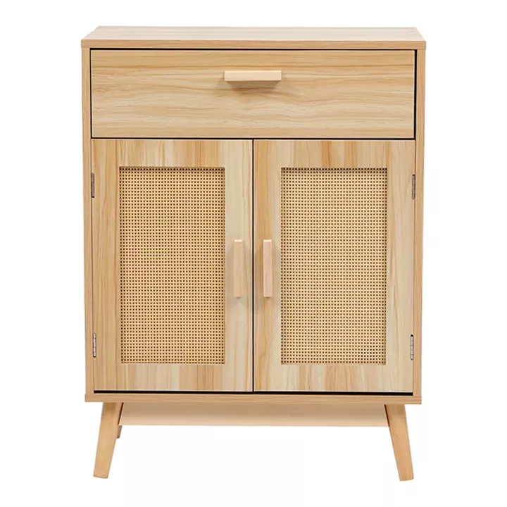 Buffet Scandy pakoworld pine wood-rattan in natural color 60x30x80cm