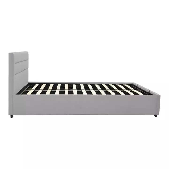 Bed with mattress and storage space Molito-Perfecto pakoworld velvet grey 120x200cm