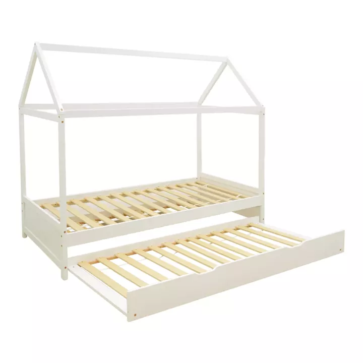 Children's beds DreamHouse Montessori pakoworld pine wood white 90x190cm