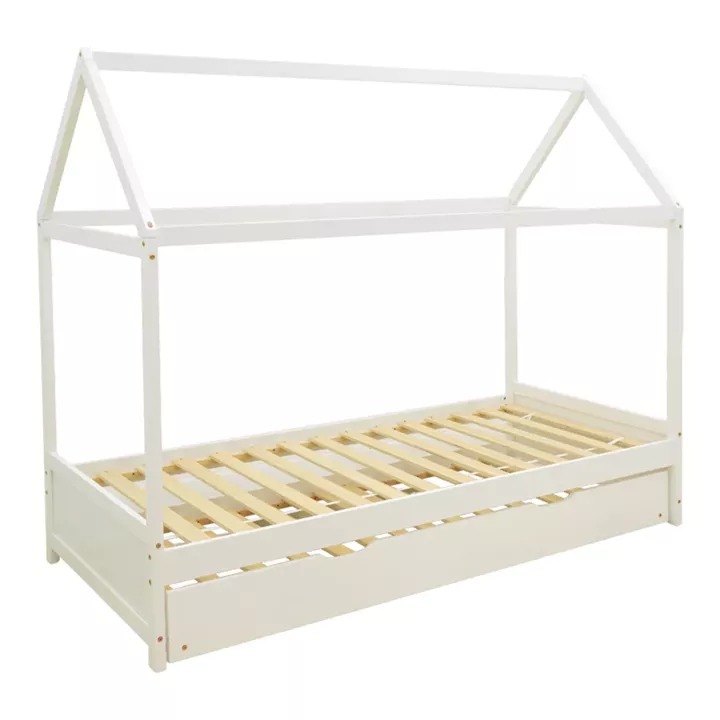 Children's beds DreamHouse Montessori pakoworld pine wood white 90x190cm