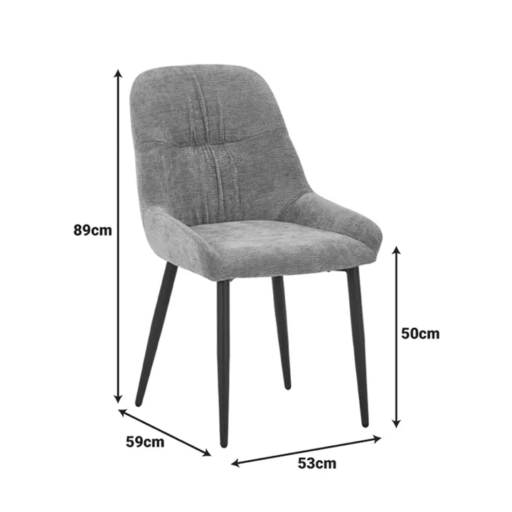 Larissia pakoworld chair white velvet fabric with black metal leg 53x59x89cm