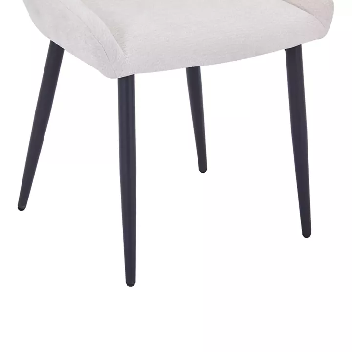 Larissia pakoworld chair white velvet fabric with black metal leg 53x59x89cm