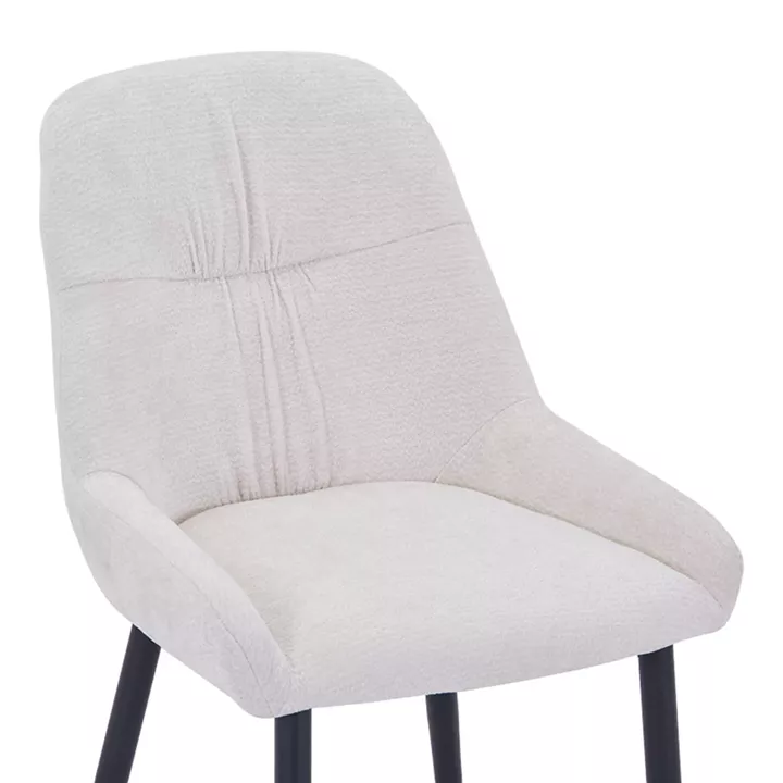 Larissia pakoworld chair white velvet fabric with black metal leg 53x59x89cm