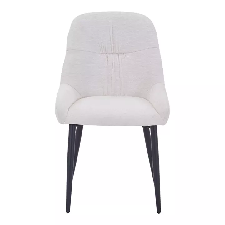 Larissia pakoworld chair white velvet fabric with black metal leg 53x59x89cm