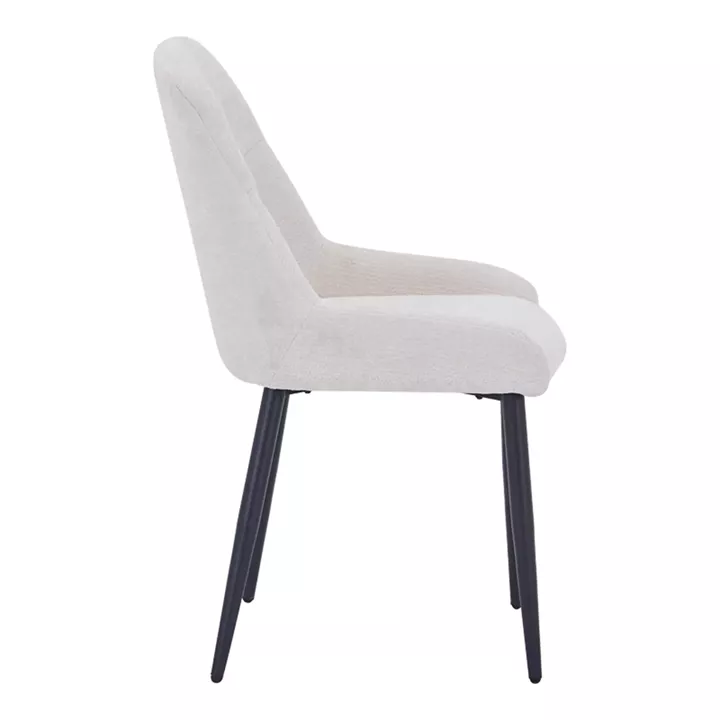 Larissia pakoworld chair white velvet fabric with black metal leg 53x59x89cm