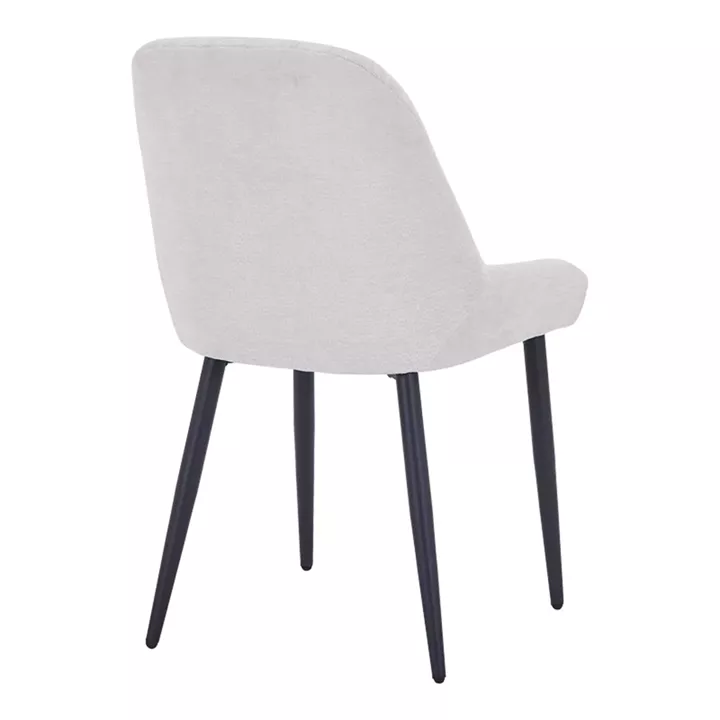 Larissia pakoworld chair white velvet fabric with black metal leg 53x59x89cm