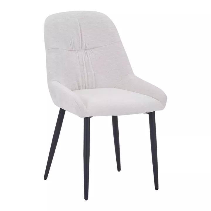 Larissia pakoworld chair white velvet fabric with black metal leg 53x59x89cm