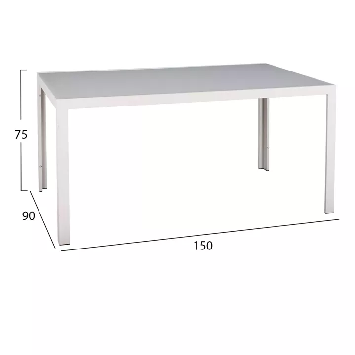 ΣΕΤ ΤΡΑΠΕΖΑΡΙΑΣ 5ΤΜΧ OFER HM21020 ΚΑΡΕΚΛΕΣ ΑΛΟΥΜ. & ΜΕΤΑΛ.ΤΡΑΠΕΖΙ 150x90εκ--ΛΕΥΚΟ