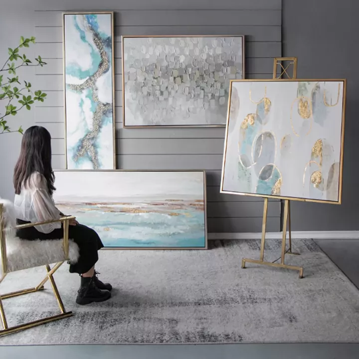 Artekko Glitter Πολύχρωμοι Πίνακες με Καμβά σε Κορνίζα (50x3.7x180)cm 2pcs