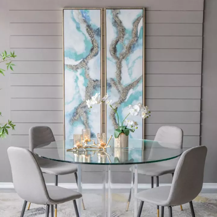 Artekko Glitter Πολύχρωμοι Πίνακες με Καμβά σε Κορνίζα (50x3.7x180)cm 2pcs