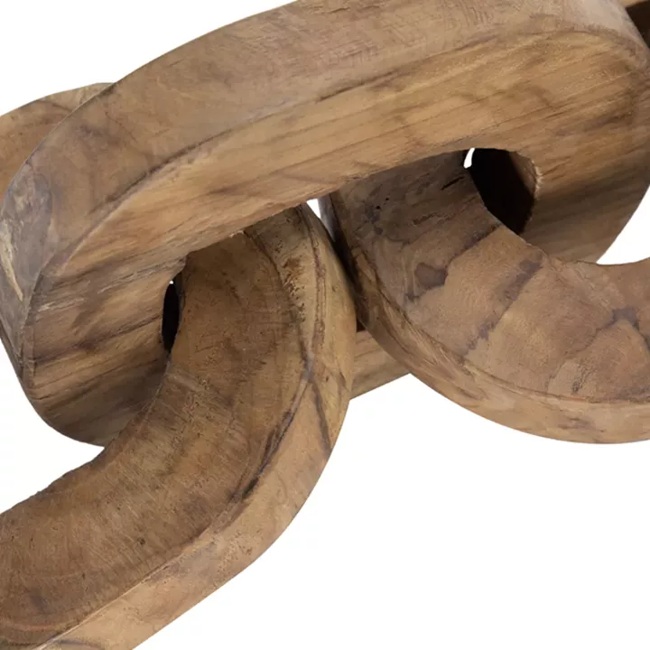 Artekko Woody Διακοσμητικές Αλυσίδες από Ξύλο Teak σε Φυσική Απόχρωση (20x20x25)cm 2pcs