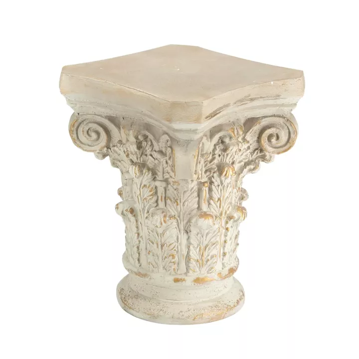 Artekko Pedestal Μπεζ Διακοσμητικό Βάθρο Ανθοστήλη από Μαγνήσιο (35.5x35.5x44.5)cm