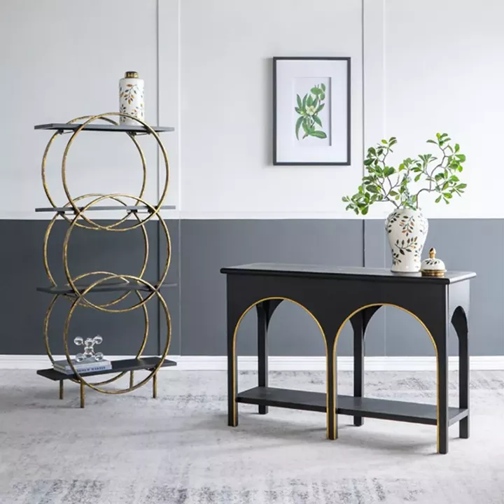Artekko Console Μαύρη Κονσόλα από Ξύλο Paulownia με MDF (120x40x81)cm