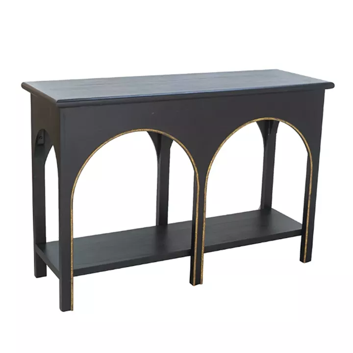 Artekko Console Μαύρη Κονσόλα από Ξύλο Paulownia με MDF (120x40x81)cm
