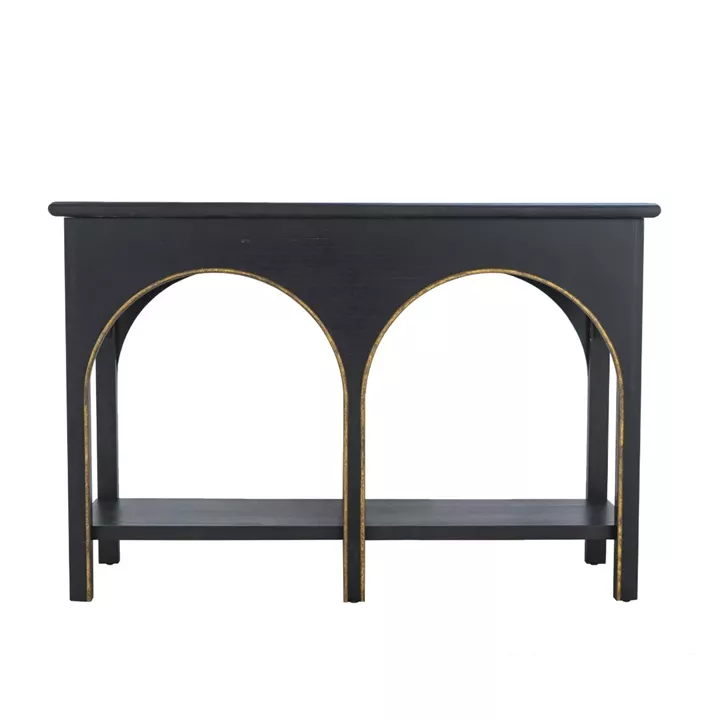 Artekko Console Μαύρη Κονσόλα από Ξύλο Paulownia με MDF (120x40x81)cm