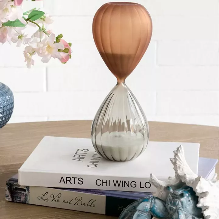 Artekko Hourglass Πολύχρωμη Ματ Γυάλινη Κλεψύδρα με Λευκή Άμμο (9.3x9.3x24.8)cm