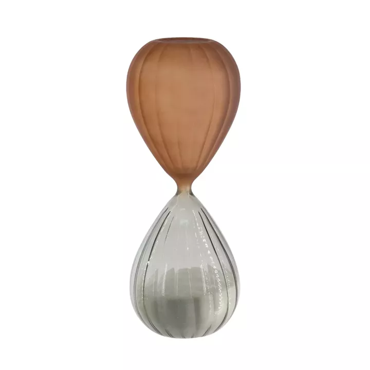 Artekko Hourglass Πολύχρωμη Ματ Γυάλινη Κλεψύδρα με Λευκή Άμμο (9.3x9.3x24.8)cm